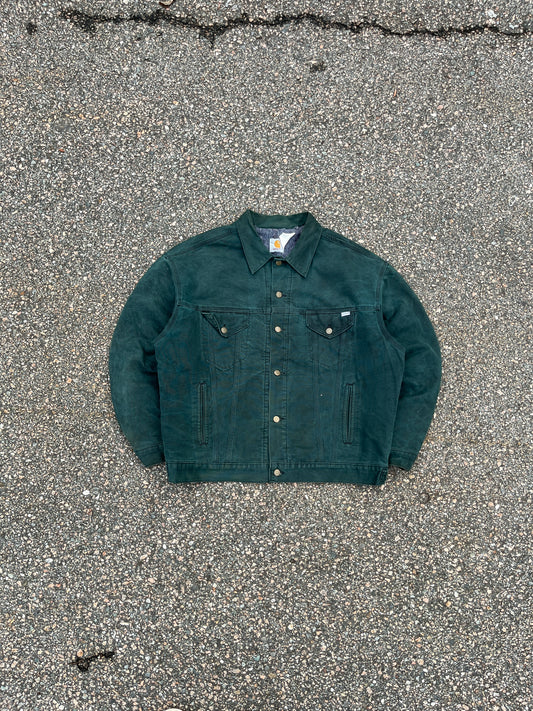 Faded Hunter Green Carhartt Trucker Jacket - XL