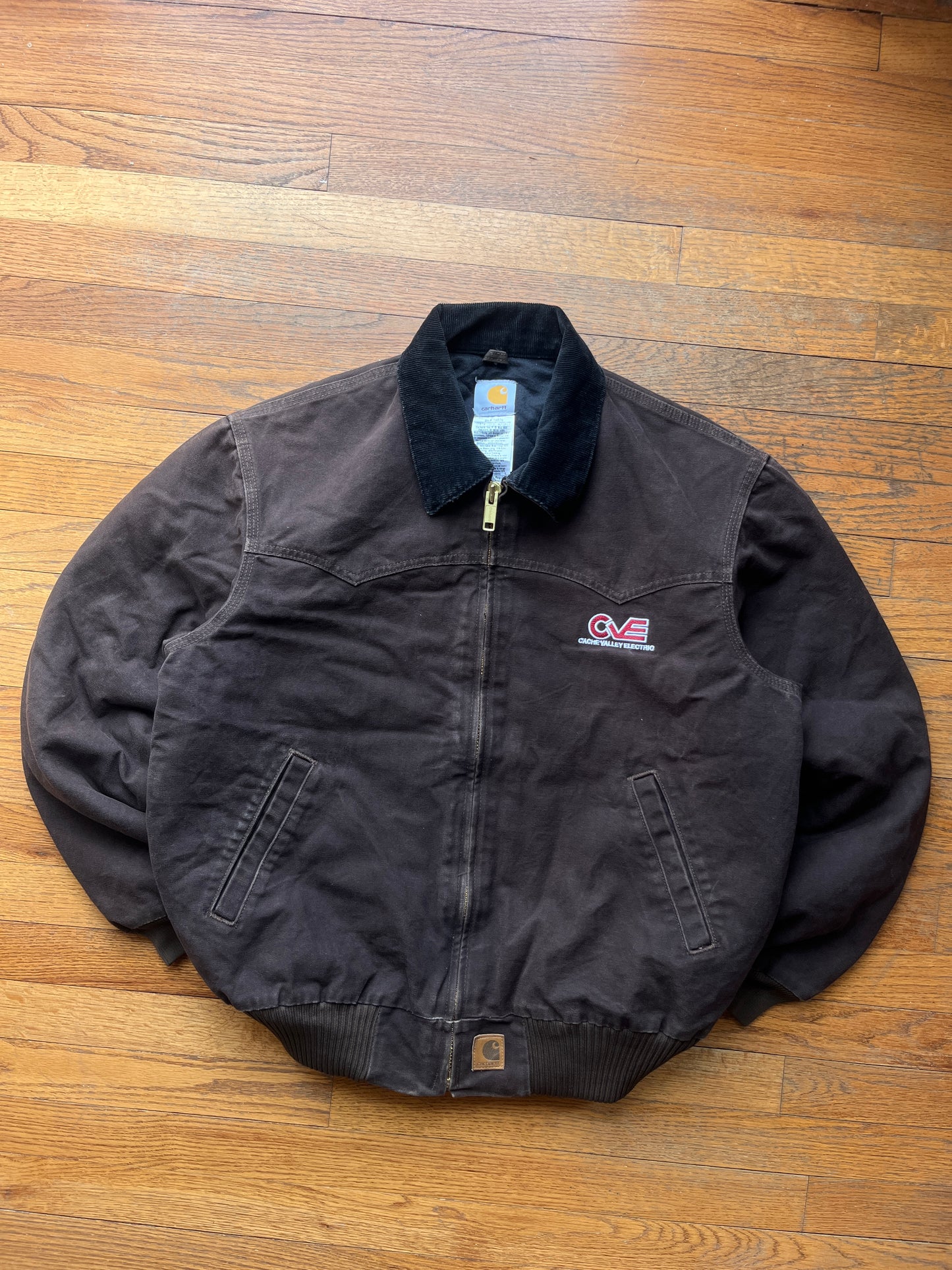 Faded Dark Brown Carhartt Santa Fe Jacket - Large