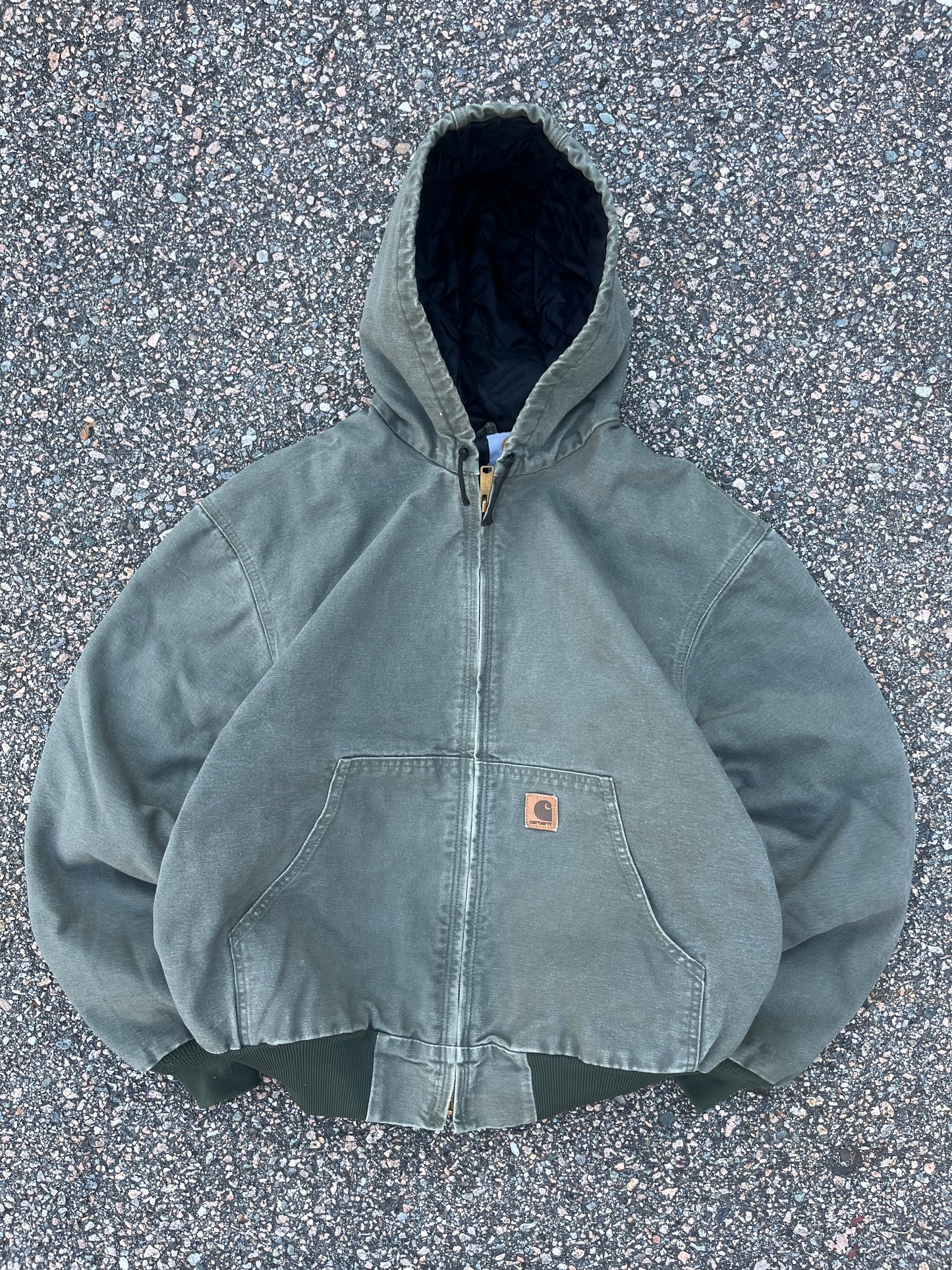 褪色橄榄绿色 Carhartt 运动夹克 - 大号