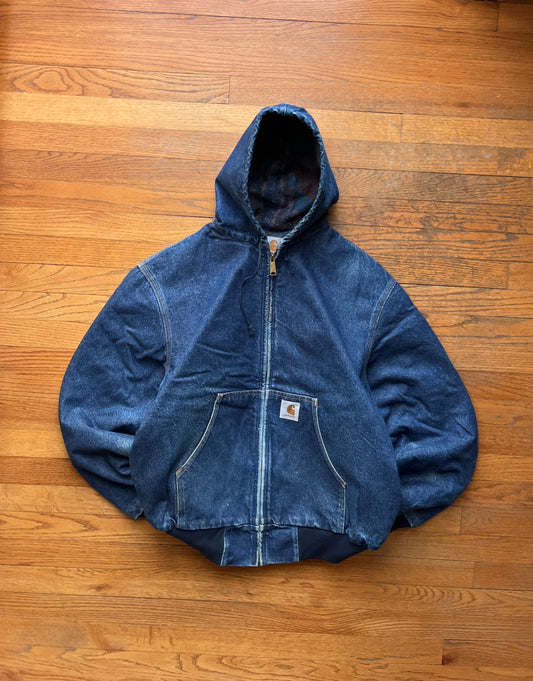 Faded Denim Southwest Aztec Active Jacket - Boxy Large