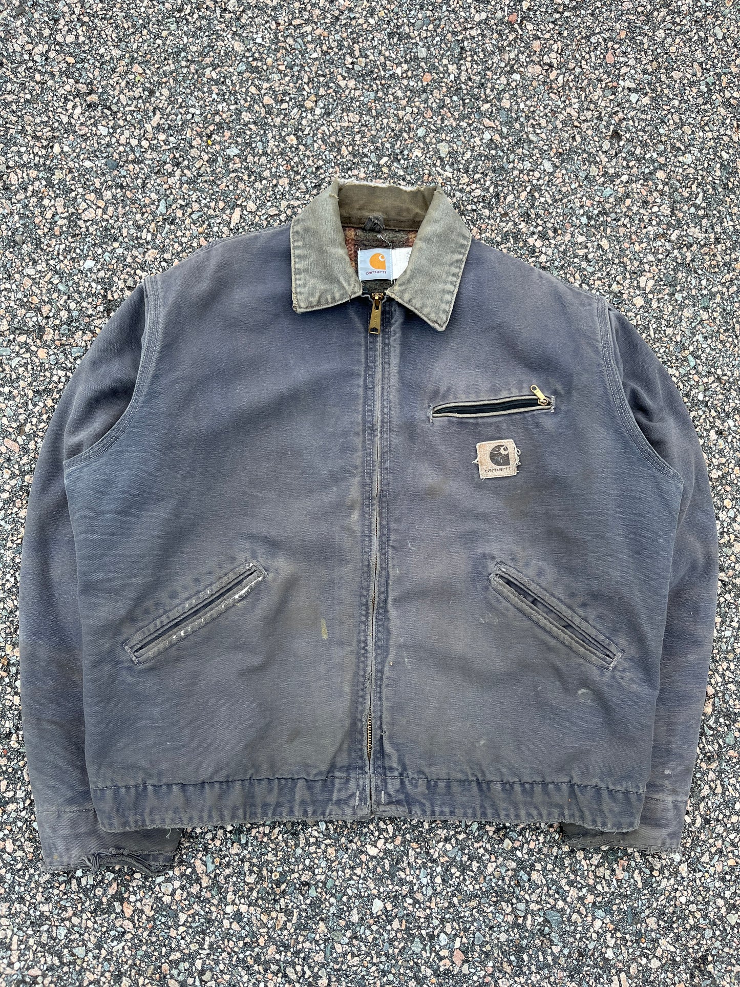 褪色石墨蓝 Carhartt 底特律夹克 - 宽松中号