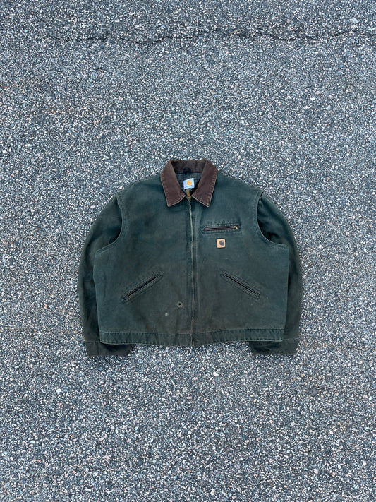 褪色橄榄绿色 Carhartt 底特律夹克 - Boxy XL