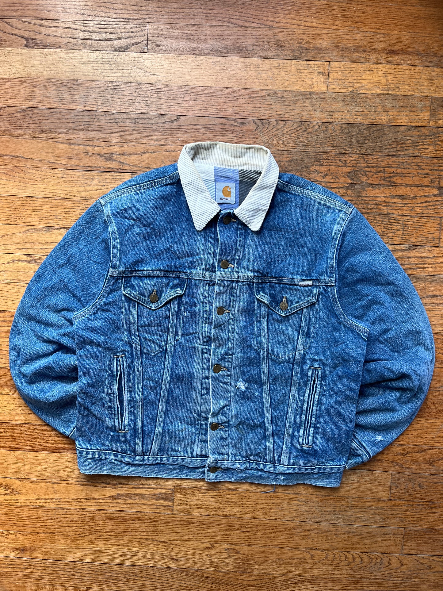 Faded Denim Carhartt Trucker Jacket - Medium