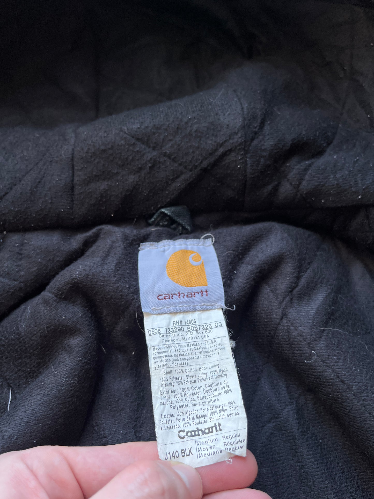 Faded Black Carhartt Active Jacket - Medium