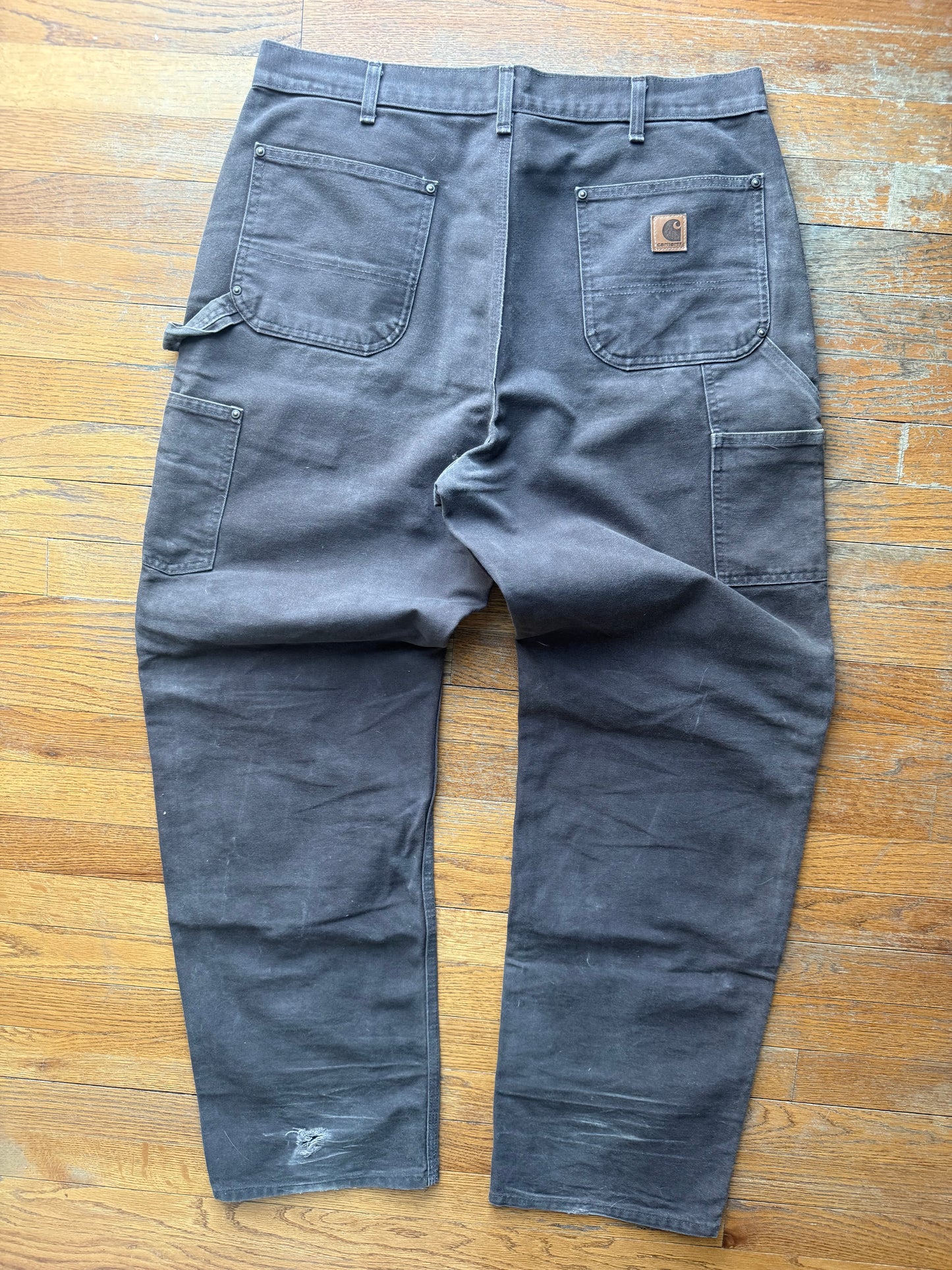Faded Brown Carhartt Double Knee Pants - 36 x 33