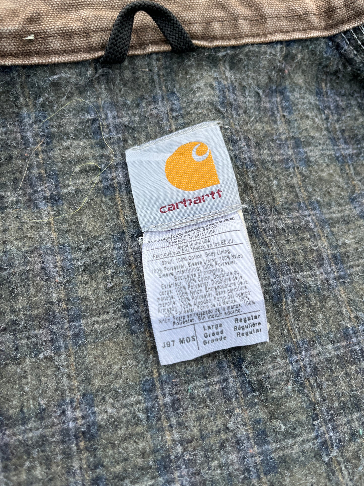 褪色橄榄绿色 Carhartt 底特律夹克 - 大号