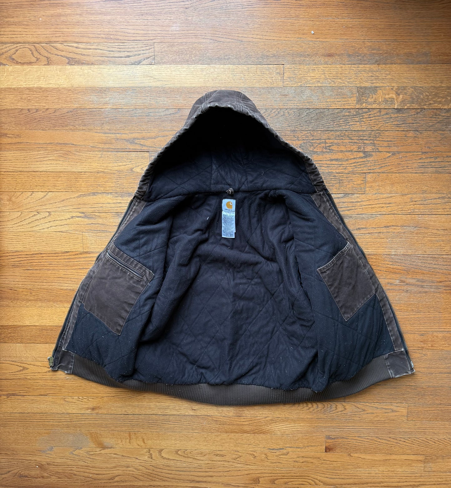 Faded Dark Brown Carhartt Active Jacket - Large