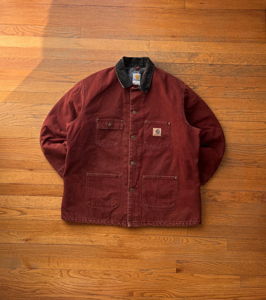 褪色粘土红色 Carhartt 工装夹克 - XL