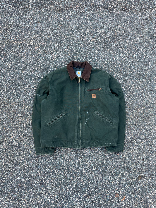 褪色橄榄绿色 Carhartt 底特律夹克 - 中号