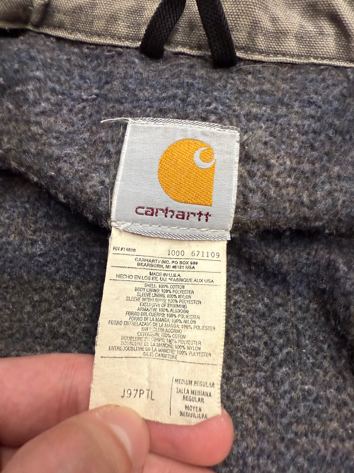 Faded Petrol Blue Carhartt Detroit Jacket - Medium