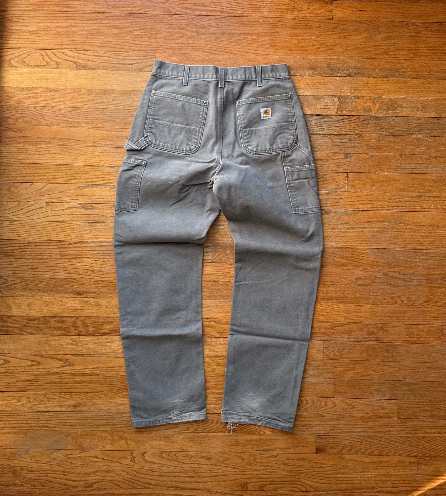 Faded Grey Carhartt Double Knee Pants - 32 x 32