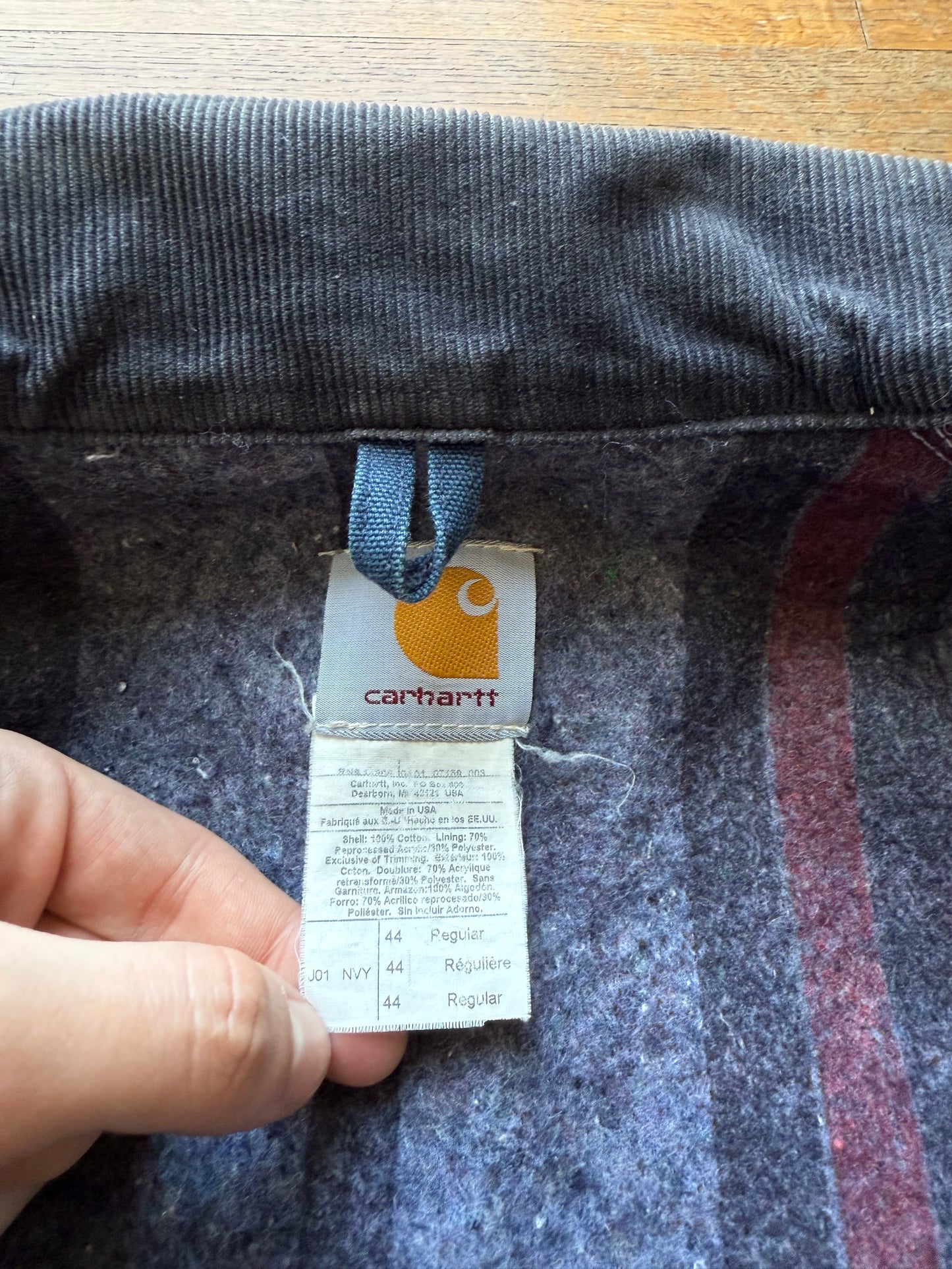 Faded Navy Blue Carhartt Detroit Jacket - Large