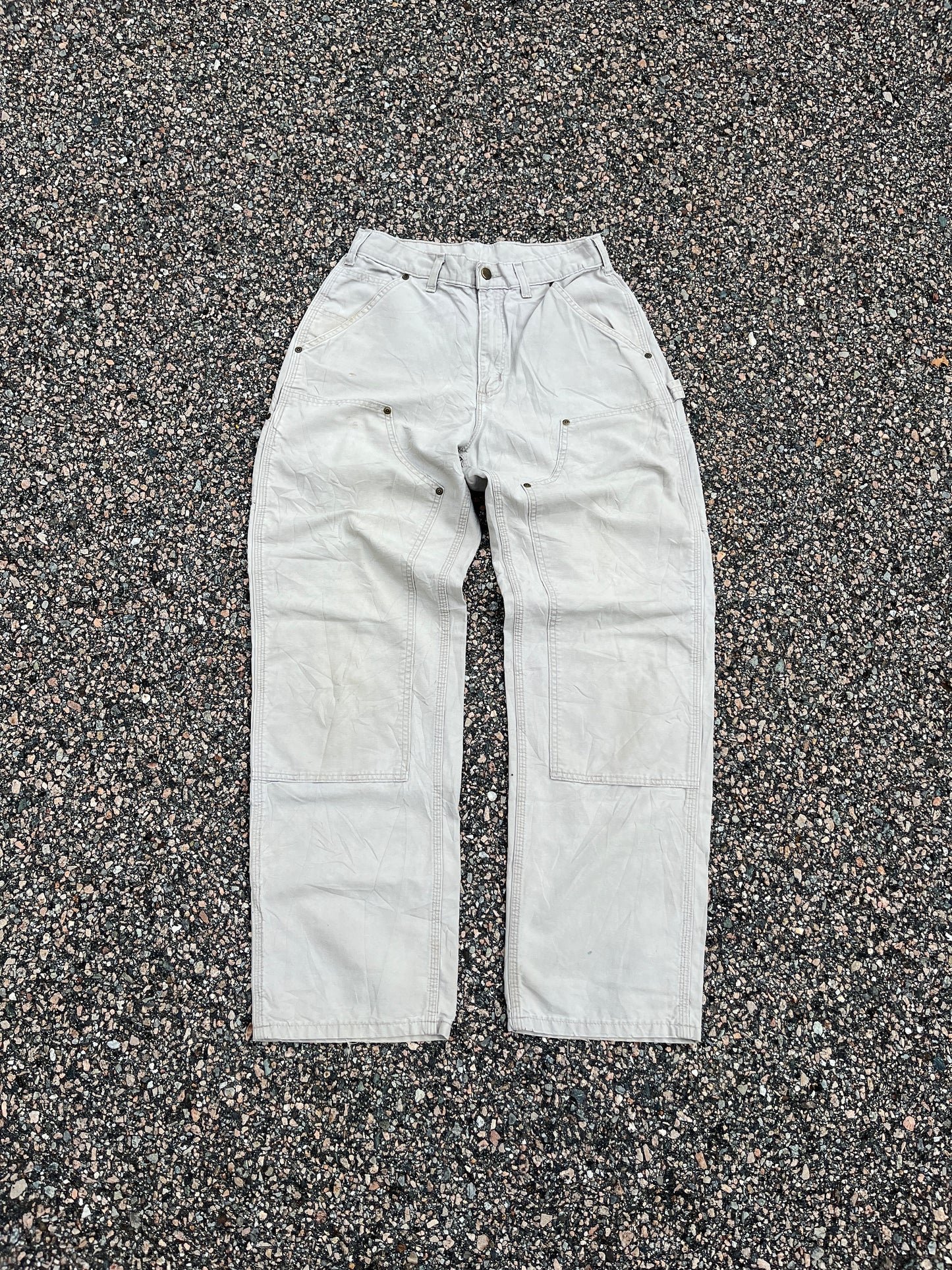 Faded Beige Carhartt Double Knee Pants - 28 x 31.5