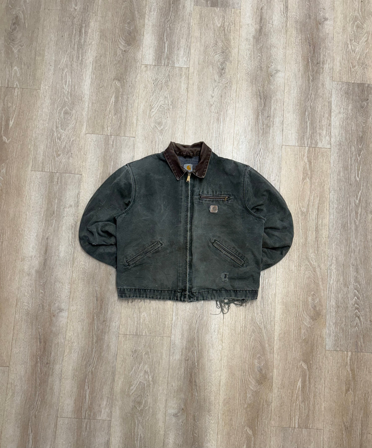 Faded Olive Green Carhartt Detroit Jacket - Boxy L-XL