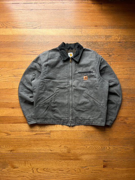 Faded Gravel Grey Carhartt Detroit Jacket - Boxy M-L