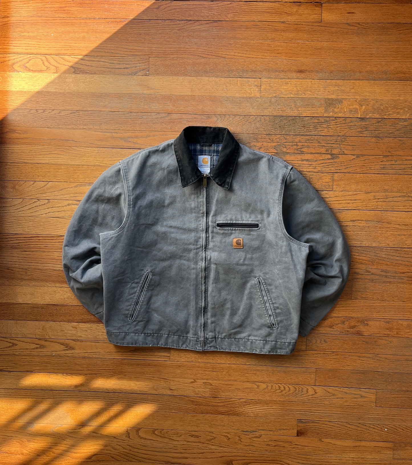 Faded Metal Grey Carhartt Detroit Jacket - Boxy L-XL