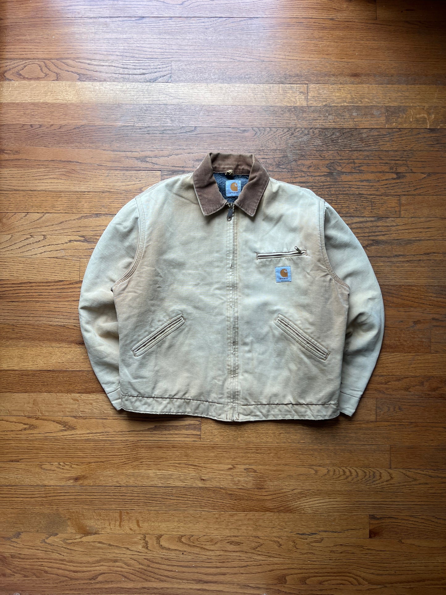 褪色棕褐色 Carhartt 底特律夹克 - 宽松中号