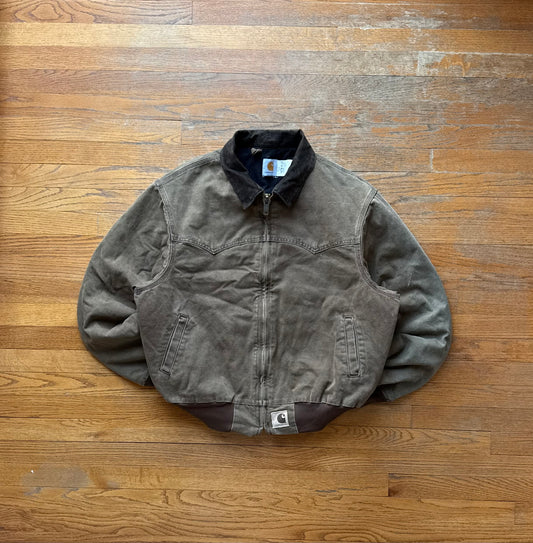 Faded Chestnut Brown Carhartt Santa Fe Jacket - Large