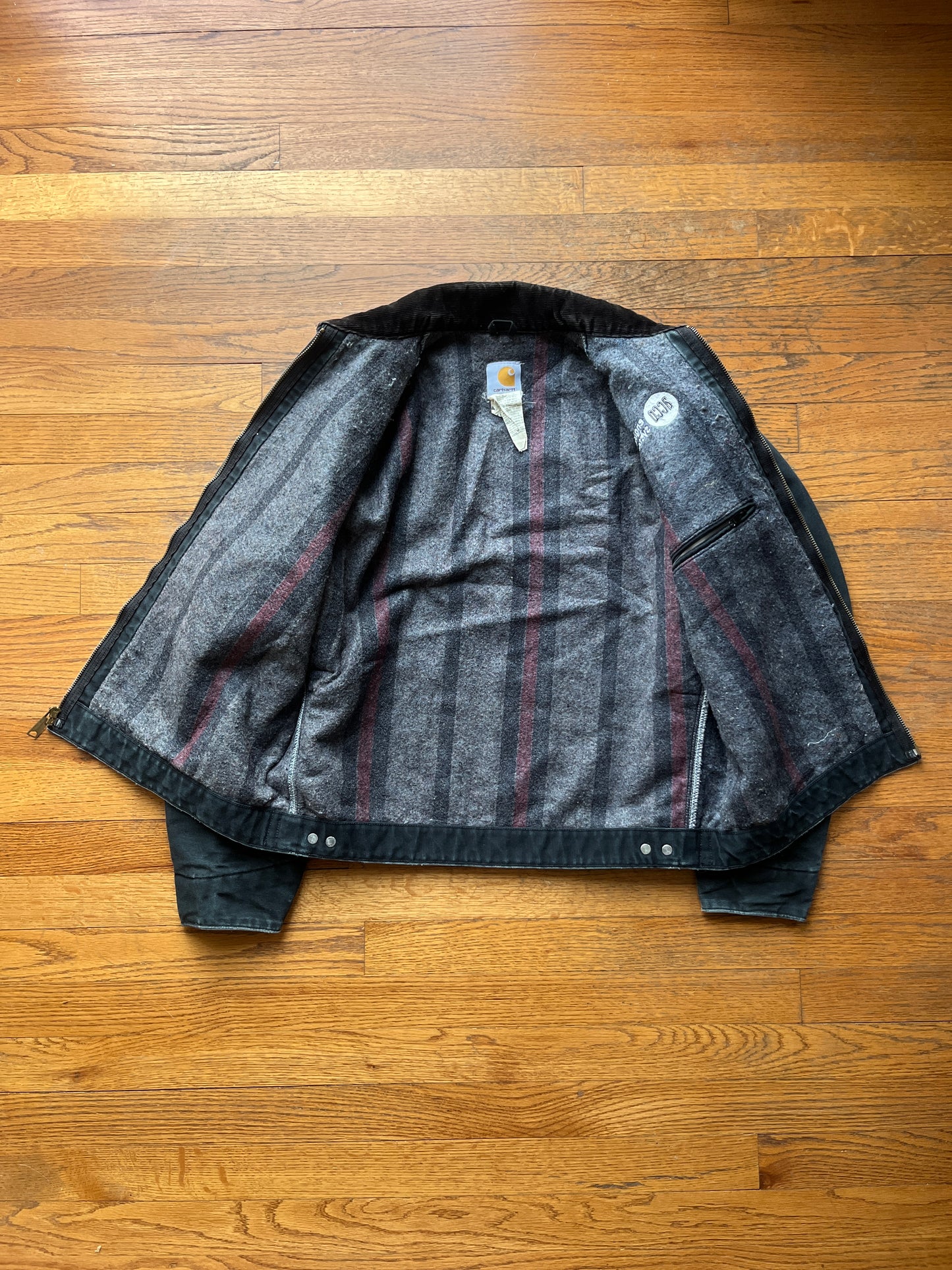 褪色黑色 Carhartt Detroit 夹克 - Boxy SM