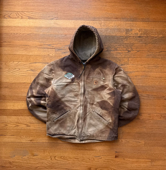 Faded Brown Carhartt Sherpa Lined Jacket - Fits L-XL