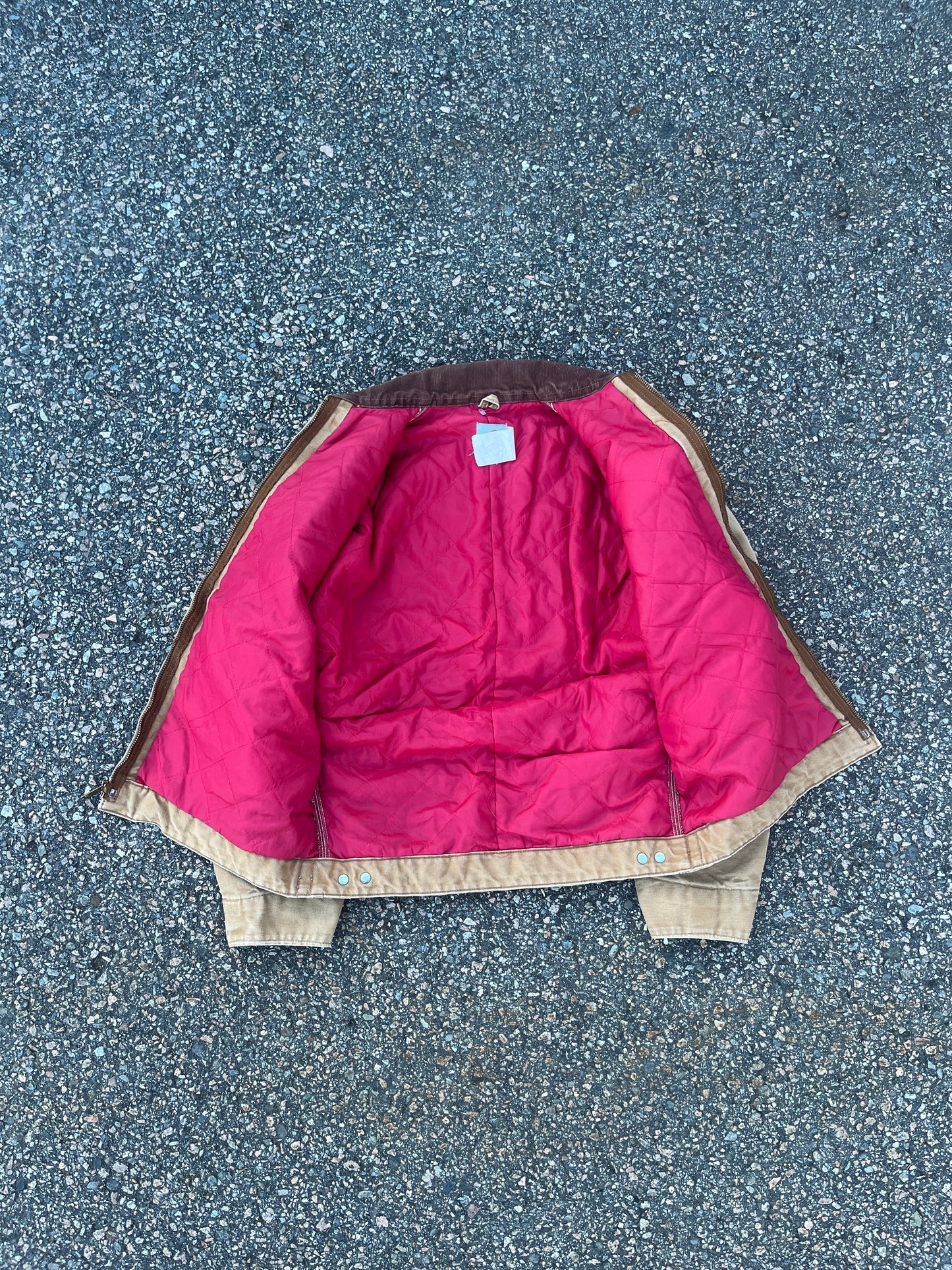 80’s Faded Brown Red Quilt Carhartt Detroit Jacket - Medium