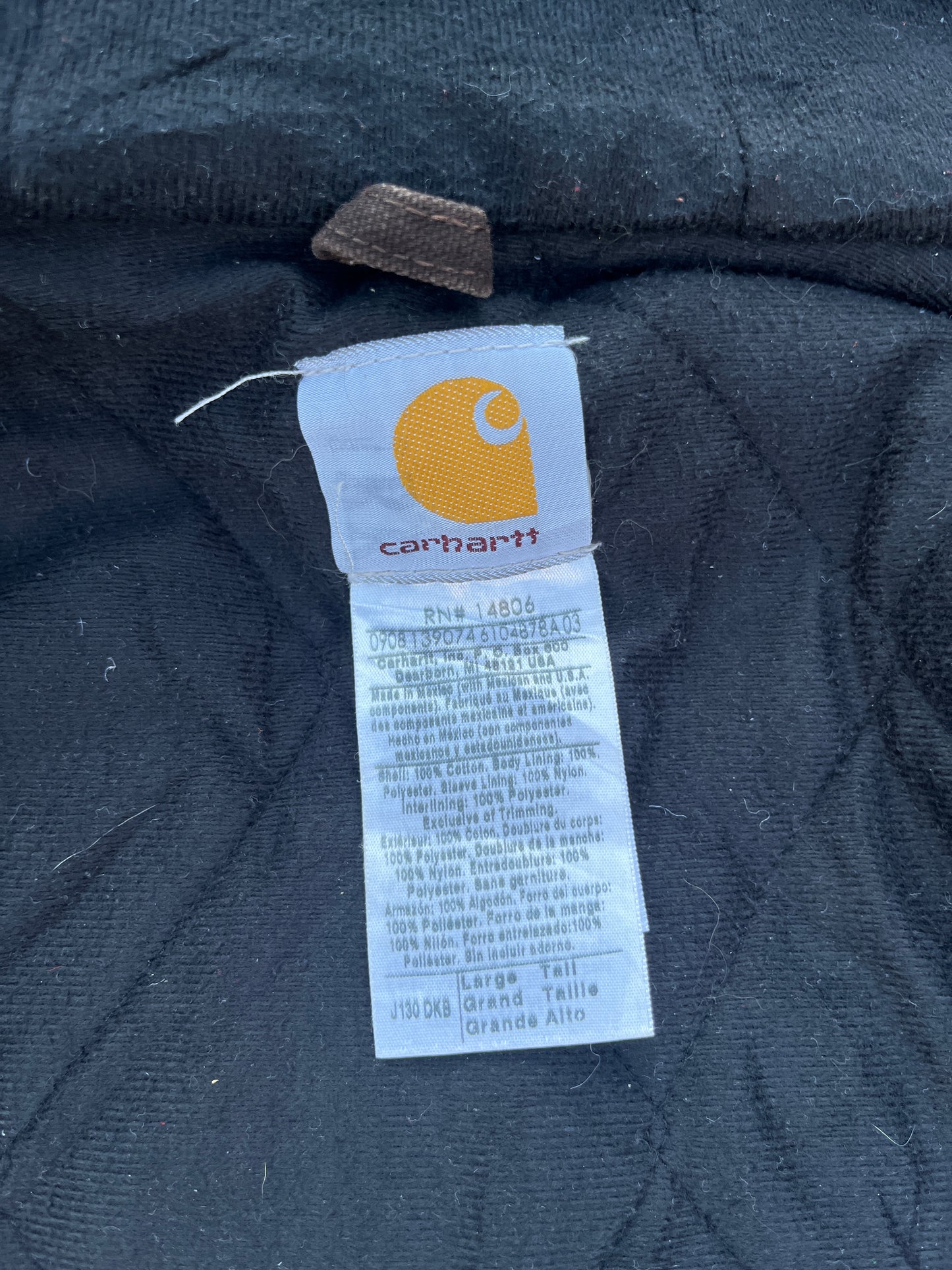 Faded Dark Brown Carhartt Active Jacket - Large Tall