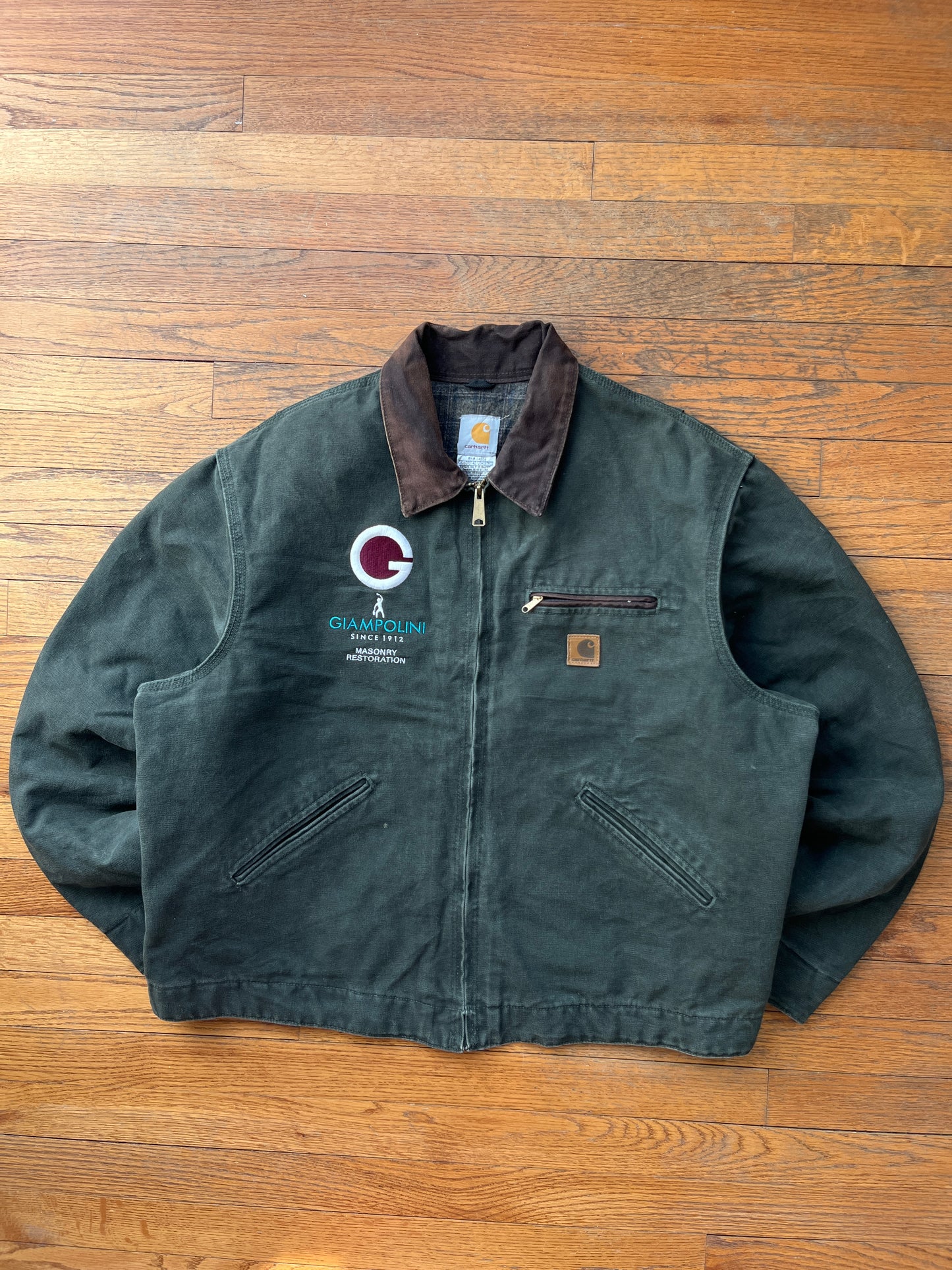 Faded Olive Green Carhartt Detroit Jacket - Boxy L-XL