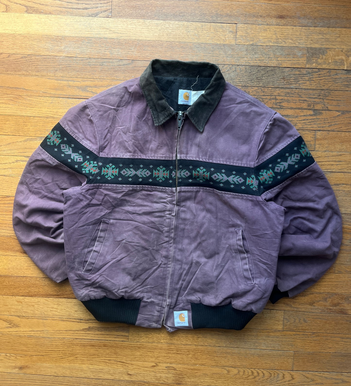 褪色 Damson Southwest Aztec Carhartt Santa Fe 夹克 - 大号