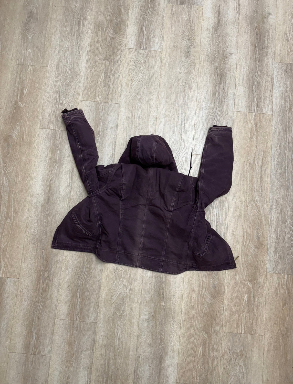 Faded Burgundy Sherpa Lined Carhartt Jacket - Small