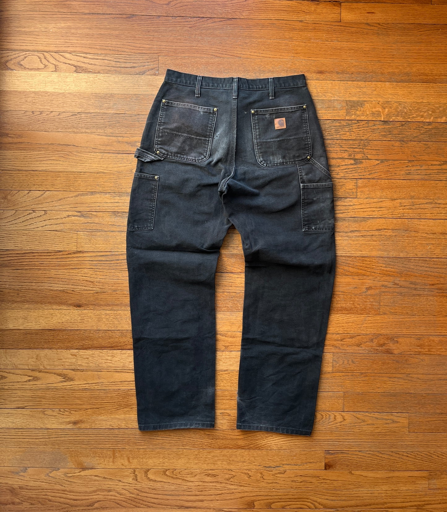 Faded Black Carhartt Double Knee Pants - 31 x 31