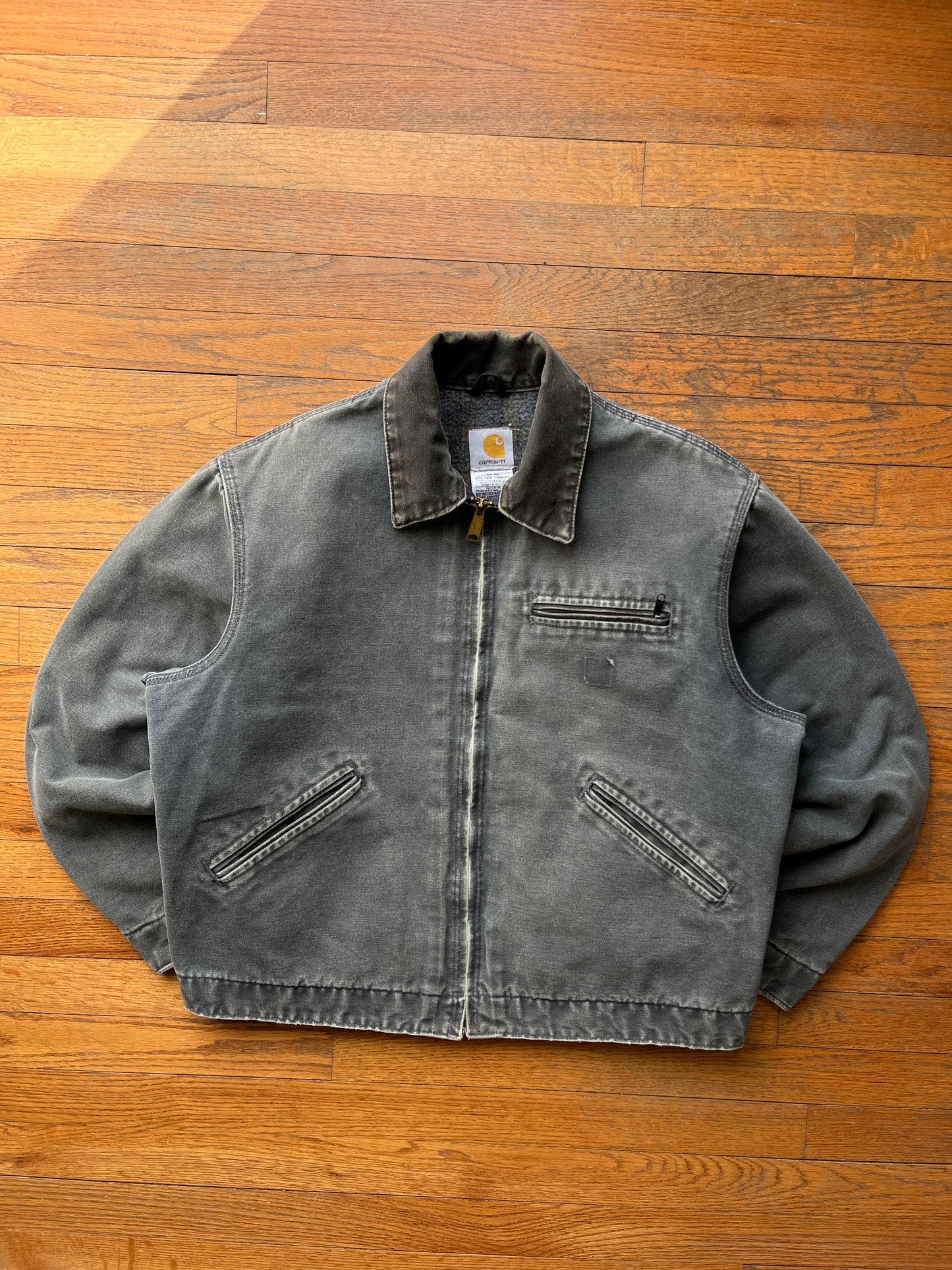 Faded Petrol Blue Carhartt Detroit Jacket - Boxy Medium