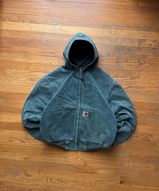 Faded Hunter Green Carhartt Active Jacket - Boxy Large