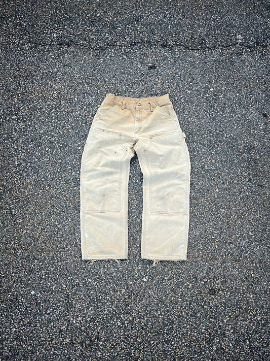 Faded Tan Carhartt Double Knee Pants - 30 x 27.5