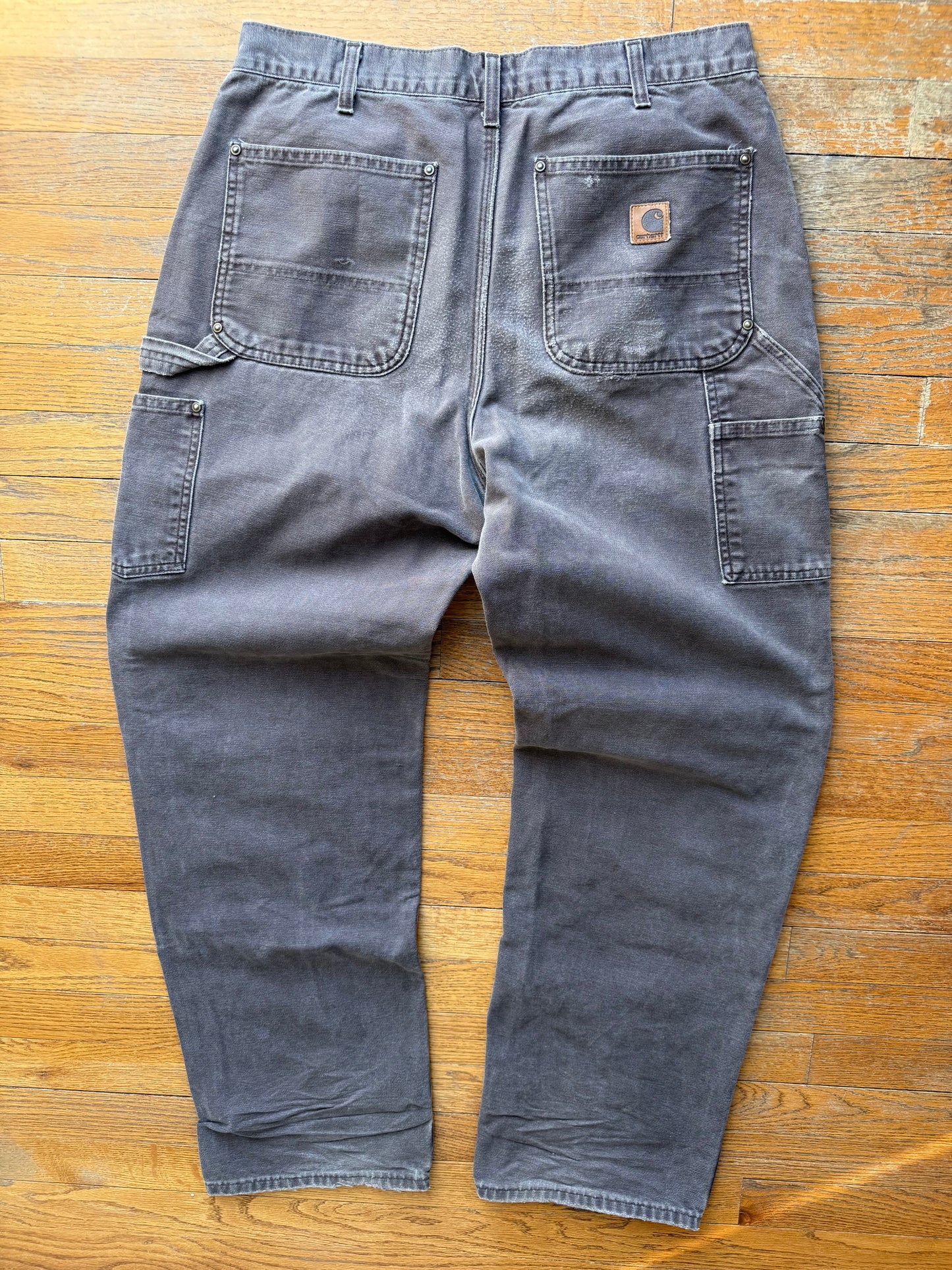 Faded Brown Carhartt Double Knee Pants - 33 x 32