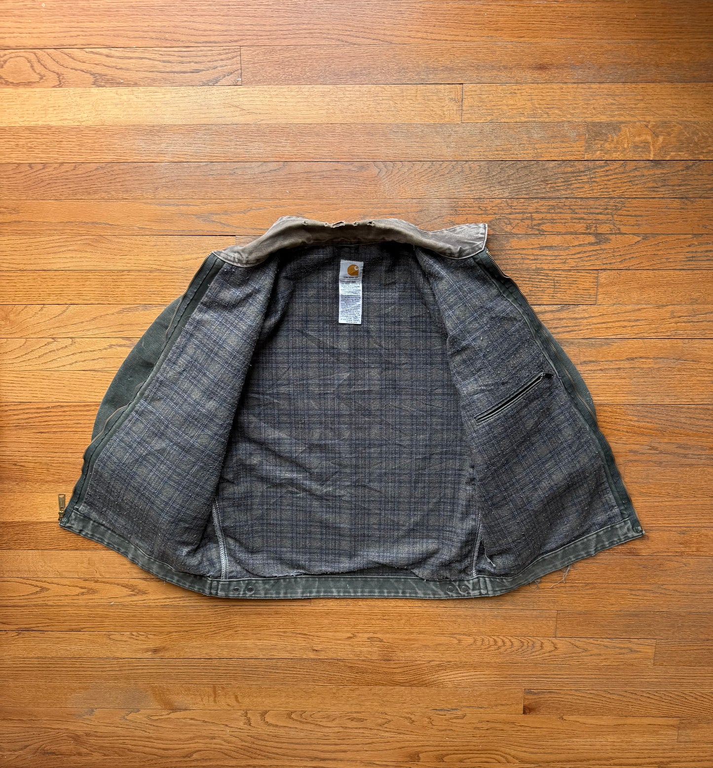 Faded Olive Green Carhartt Detroit Jacket - Large Tall