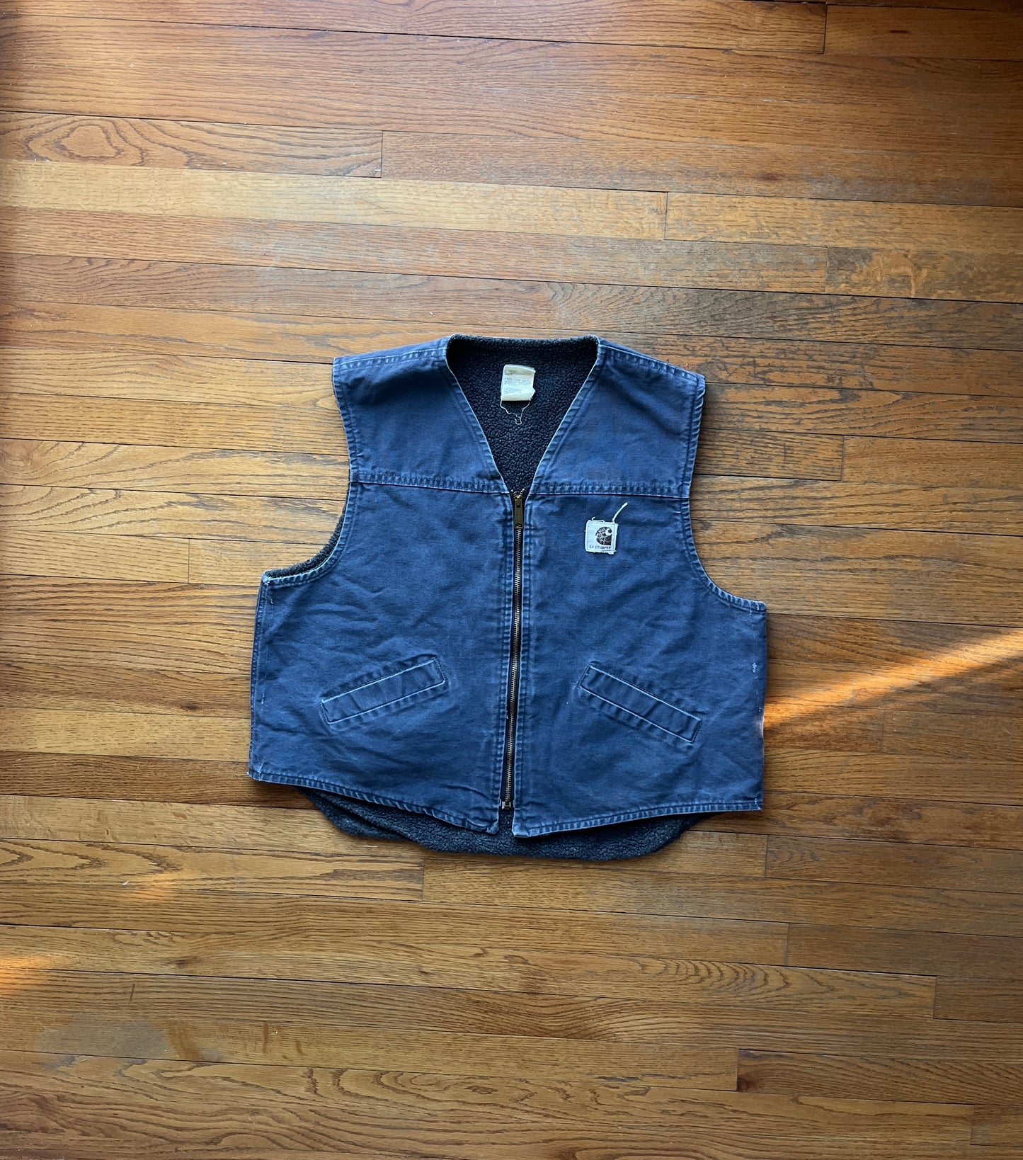 Faded Petrol Blue Carhartt Vest - Large