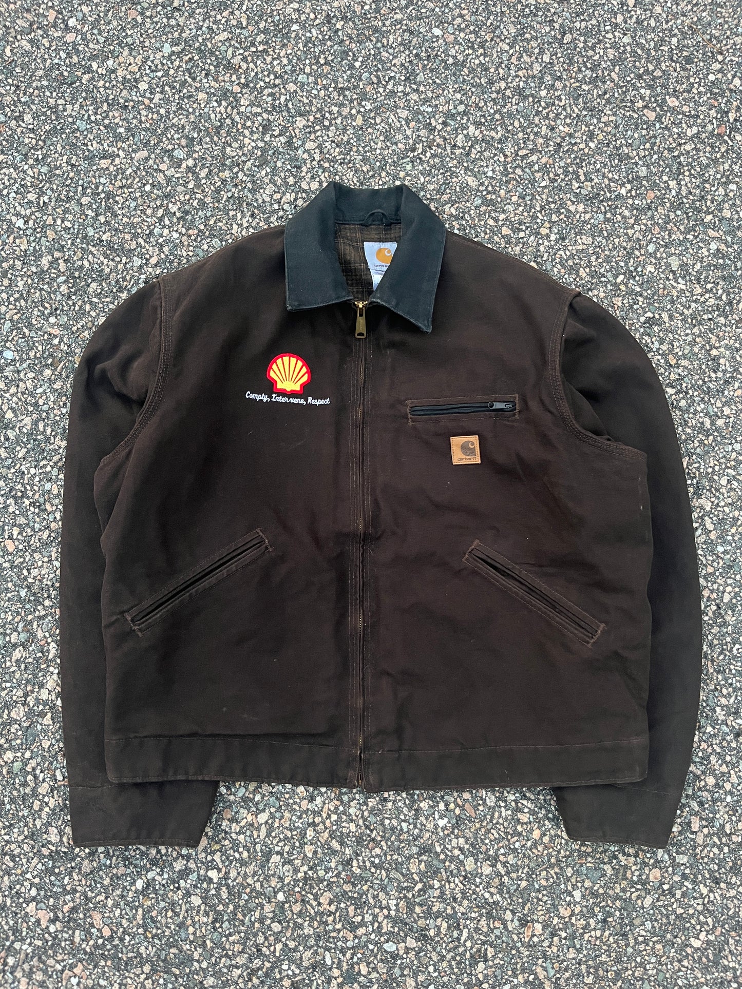 褪色棕色 Carhartt 底特律夹克 - 适合 M - L