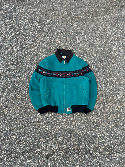 褪色水绿色 Southwest Aztec Carhartt Santa Fe 夹克 - 中号