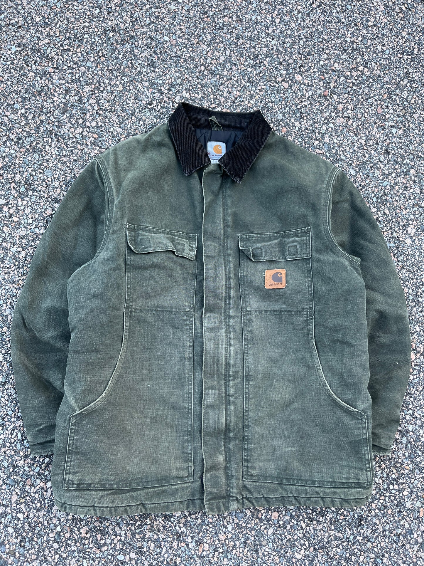Faded Olive Green Arctic Style Carhartt Jacket - Large