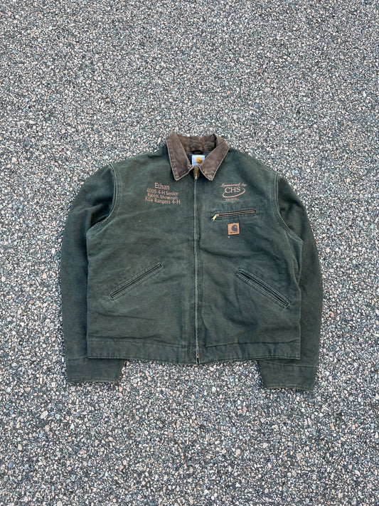 Faded Olive Green Carhartt Detroit Jacket - Medium