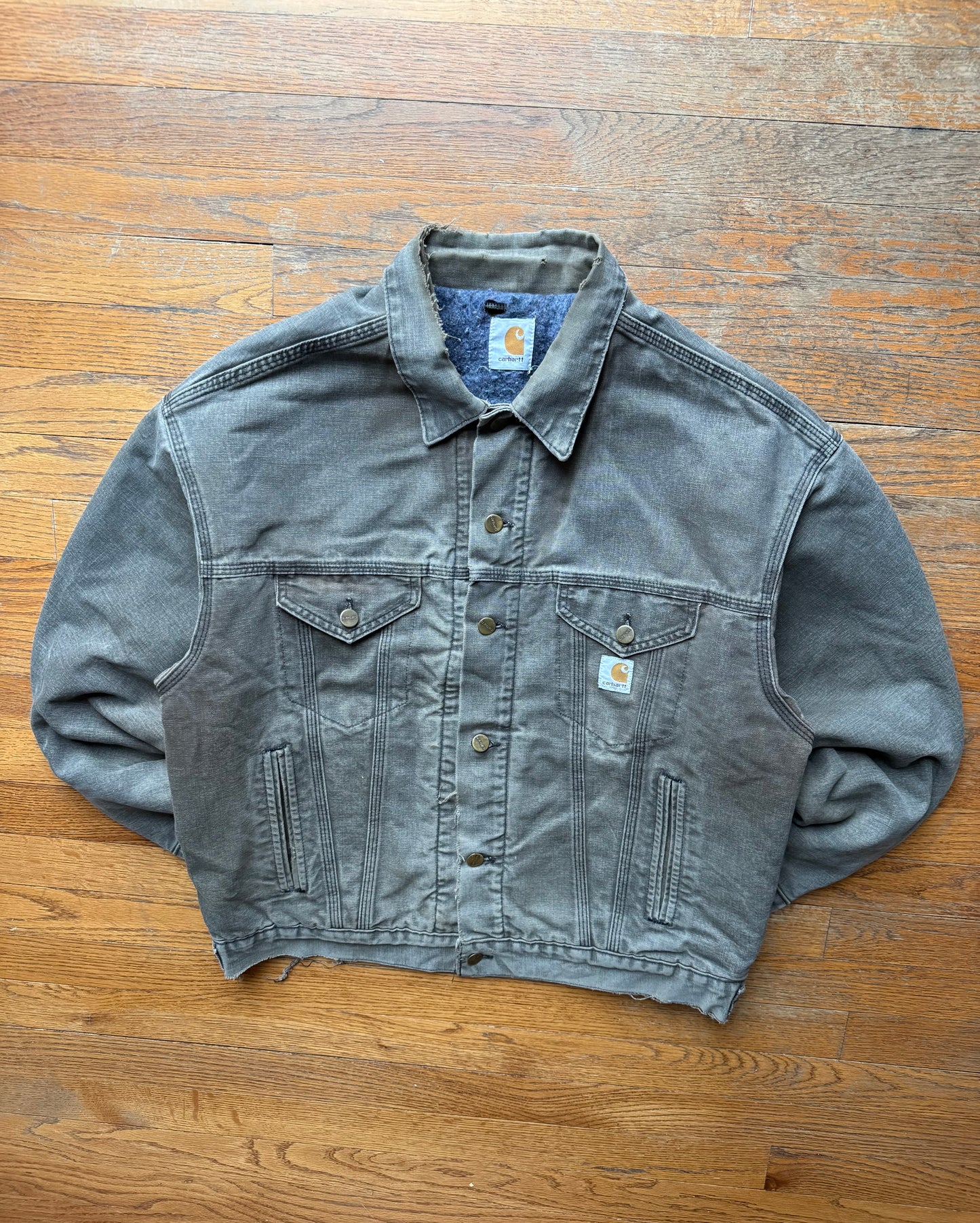Faded Chestnut Brown Carhartt Trucker Jacket - Boxy M-L