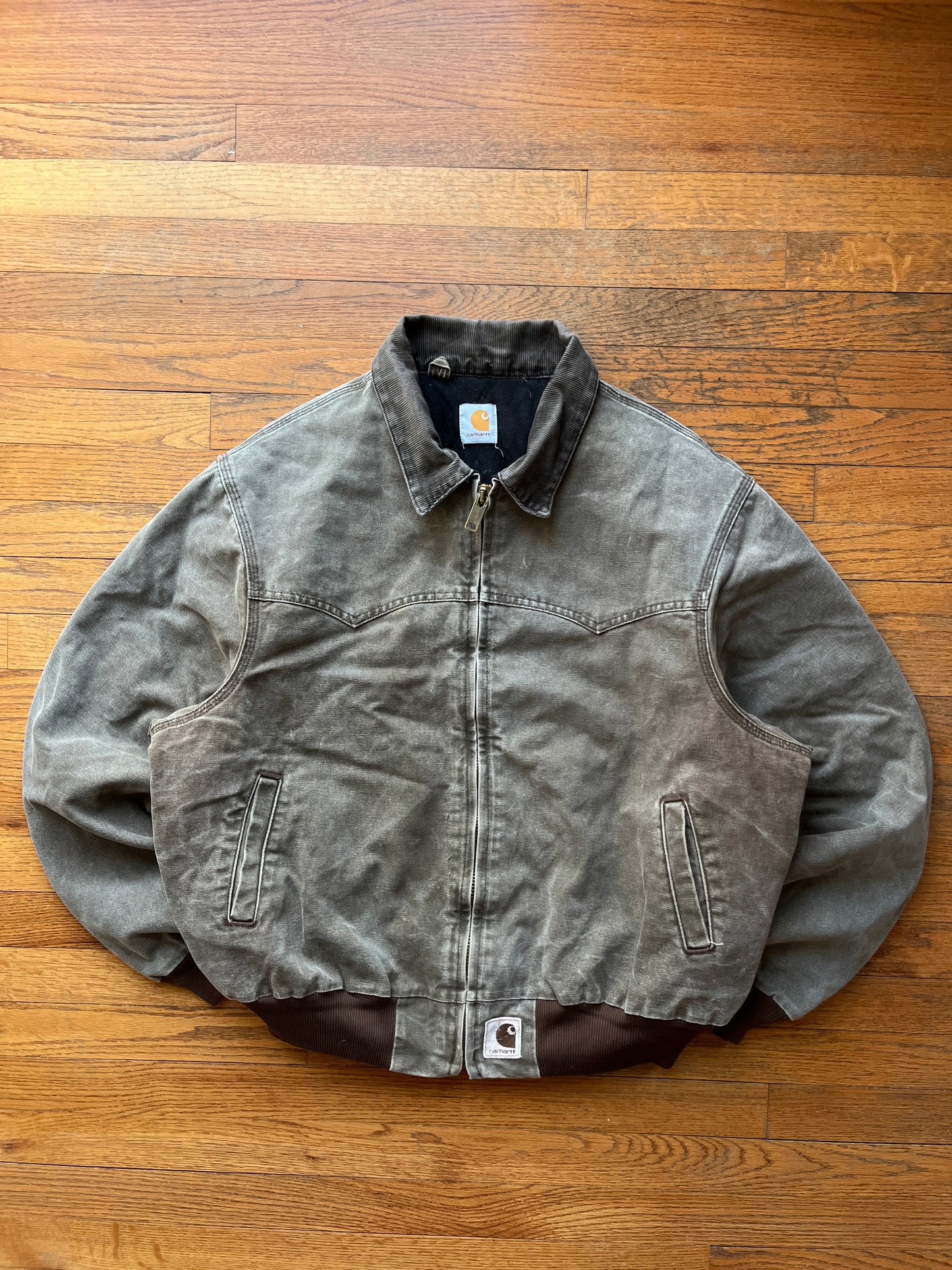 褪色栗棕色 Carhartt Santa Fe 夹克 - 大号