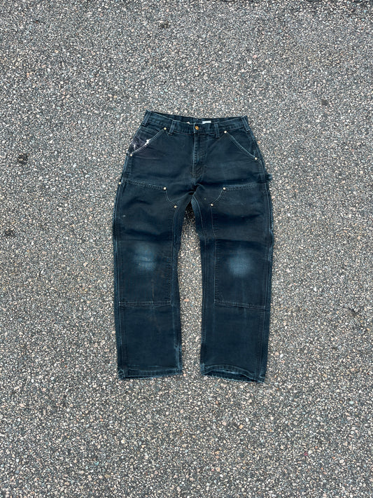 Faded Black Carhartt Double Knee Pants - 31 x 28