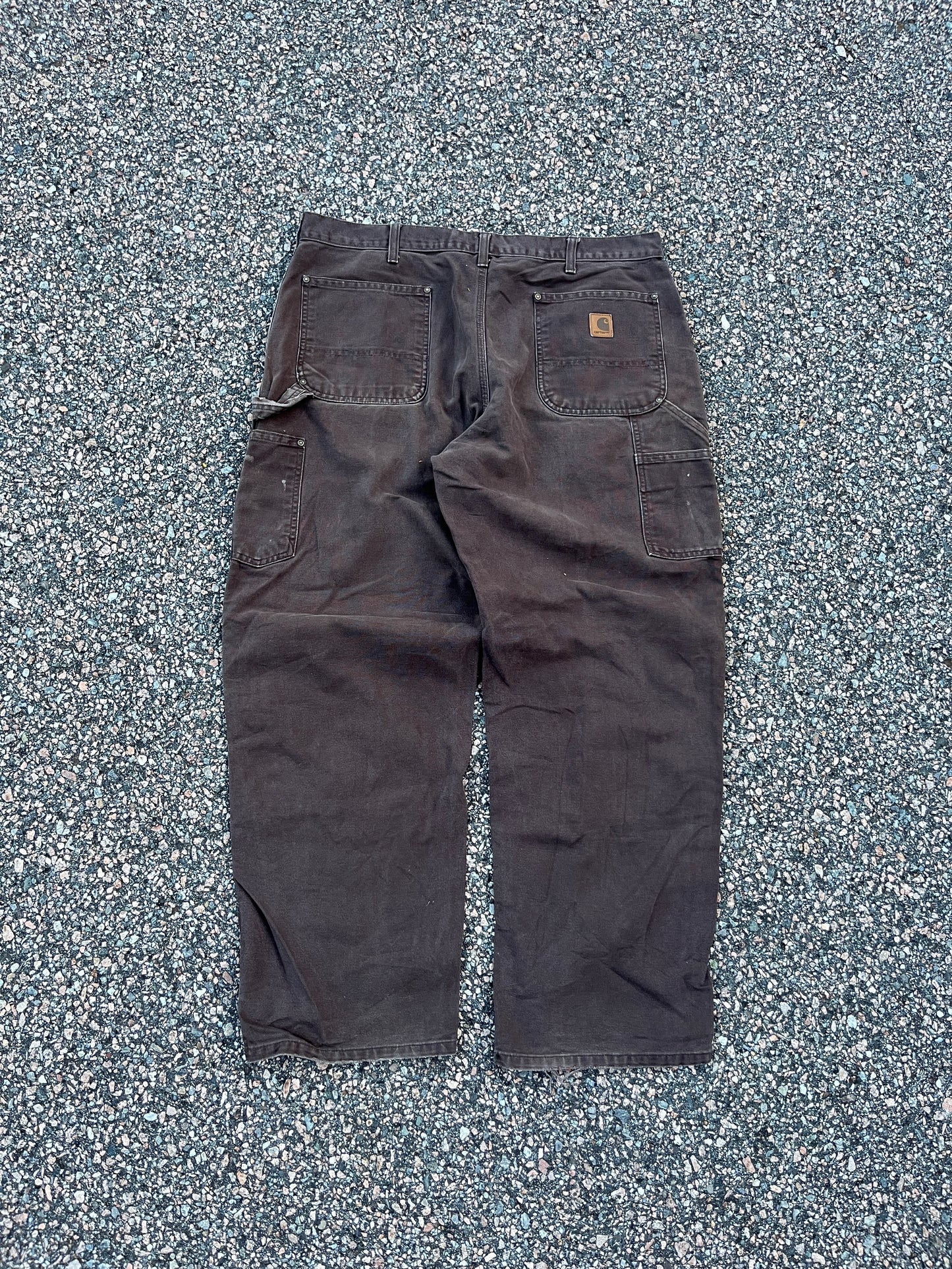 Faded Brown Carhartt Double Knee Pants - 37 x 29.5