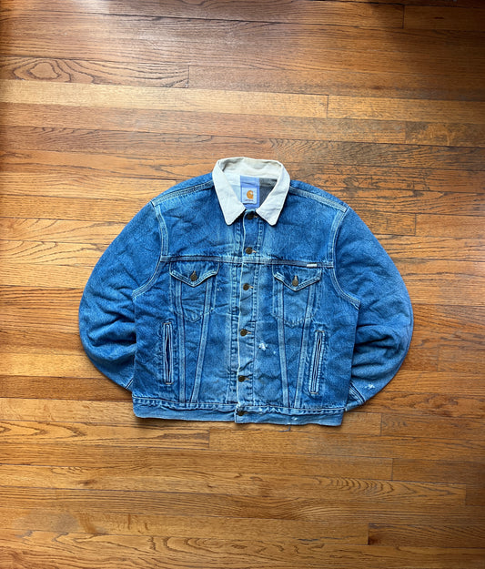 褪色牛仔布 Carhartt 卡车司机夹克 - 中号