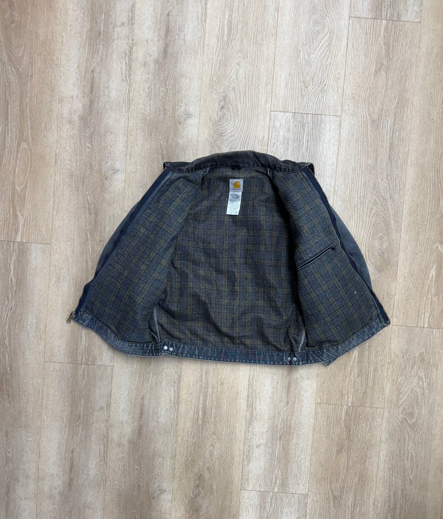 Faded Petrol Blue Carhartt Detroit Jacket - Boxy Medium