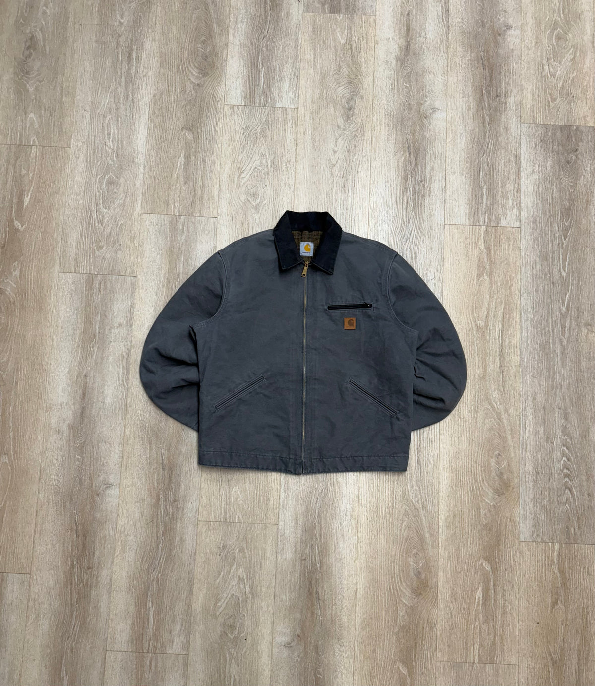 Faded Gravel Grey Carhartt Detroit Jacket - Large Tall