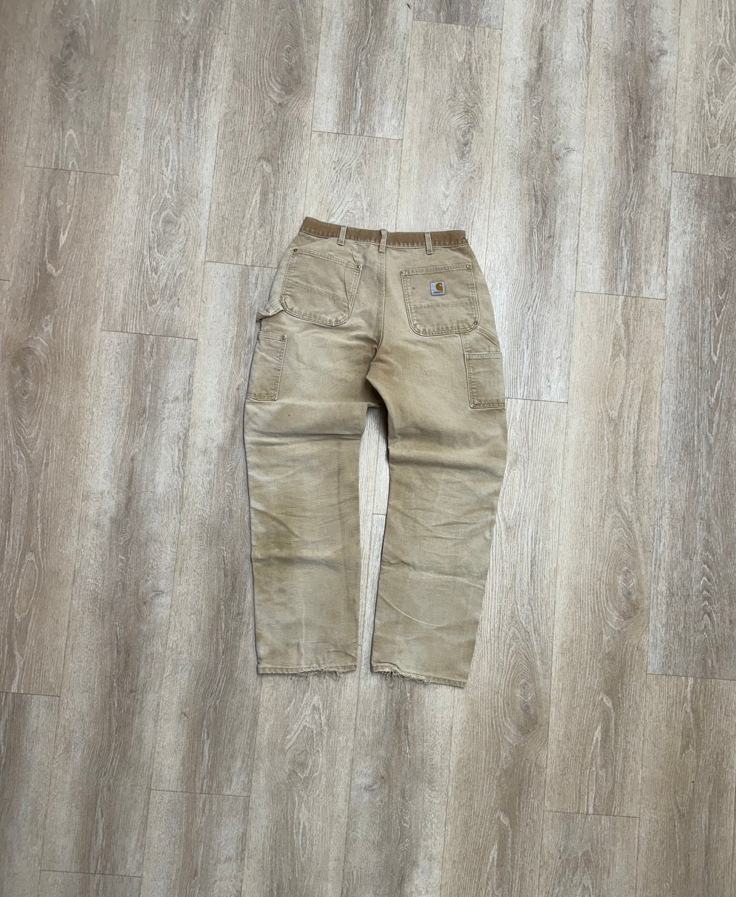 Faded Brown Carhartt Double Knee Pants - 30 x 32