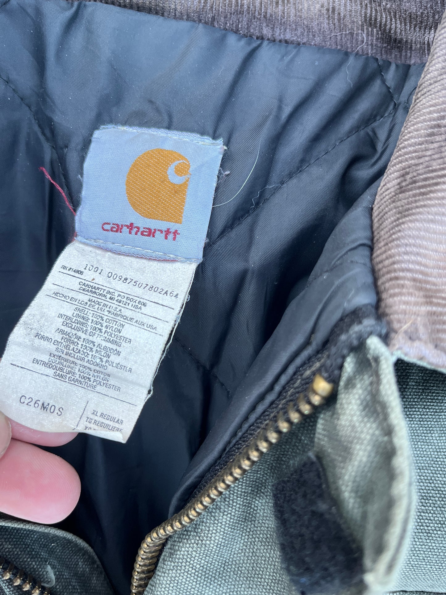 Faded Olive Green Carhartt Arctic Style Jacket - XL