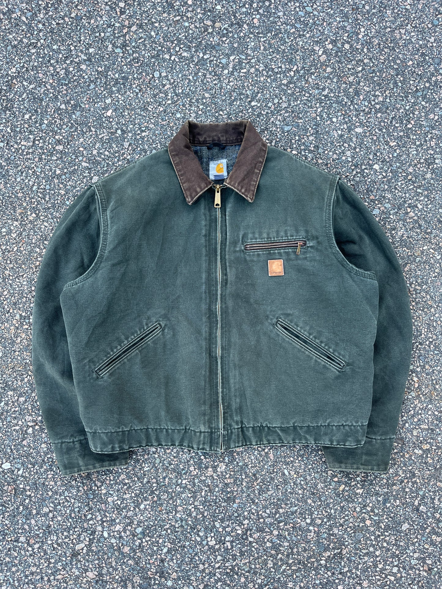 褪色橄榄绿色 Carhartt 底特律夹克 - 宽松中号